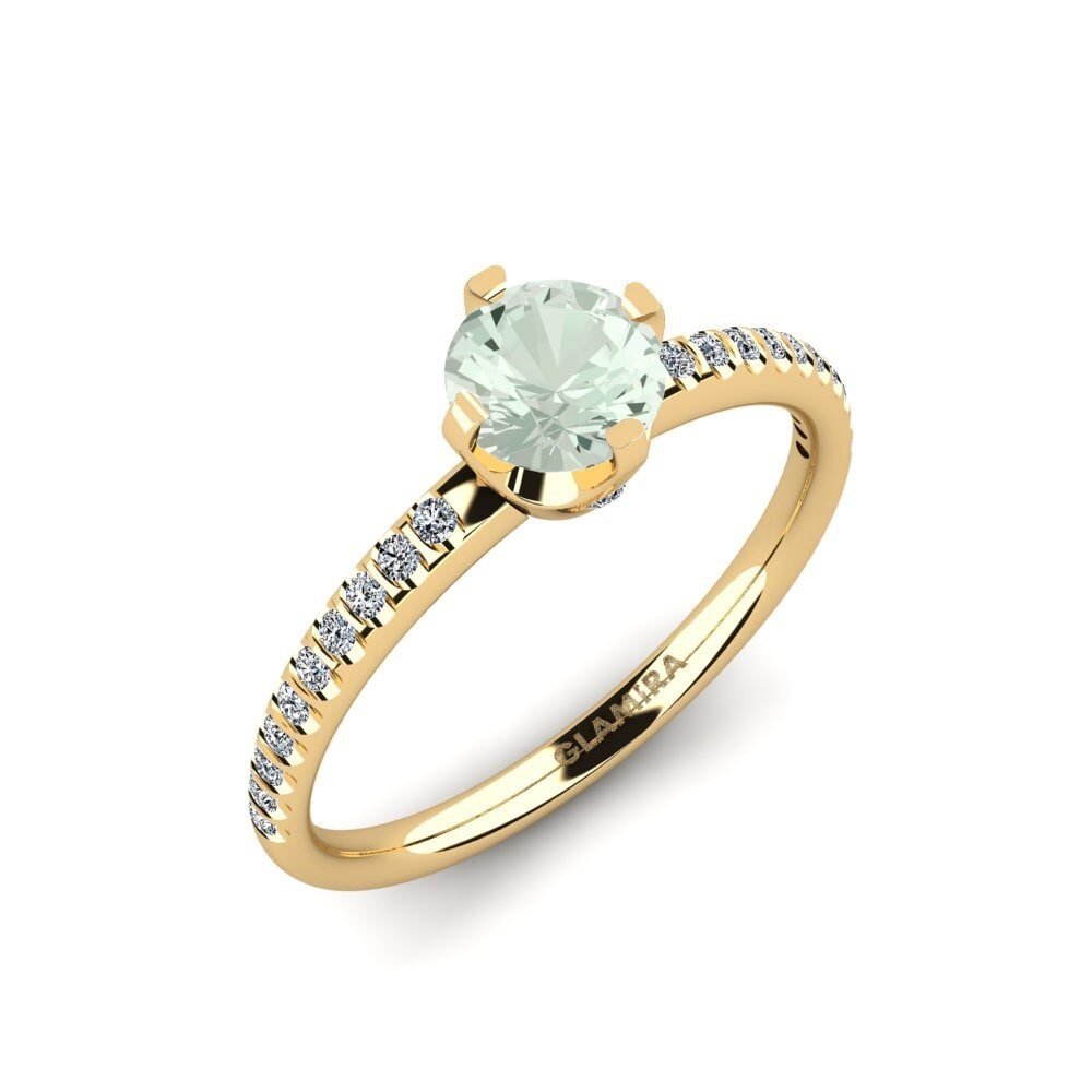 Green Amethyst Engagement Ring Entinni