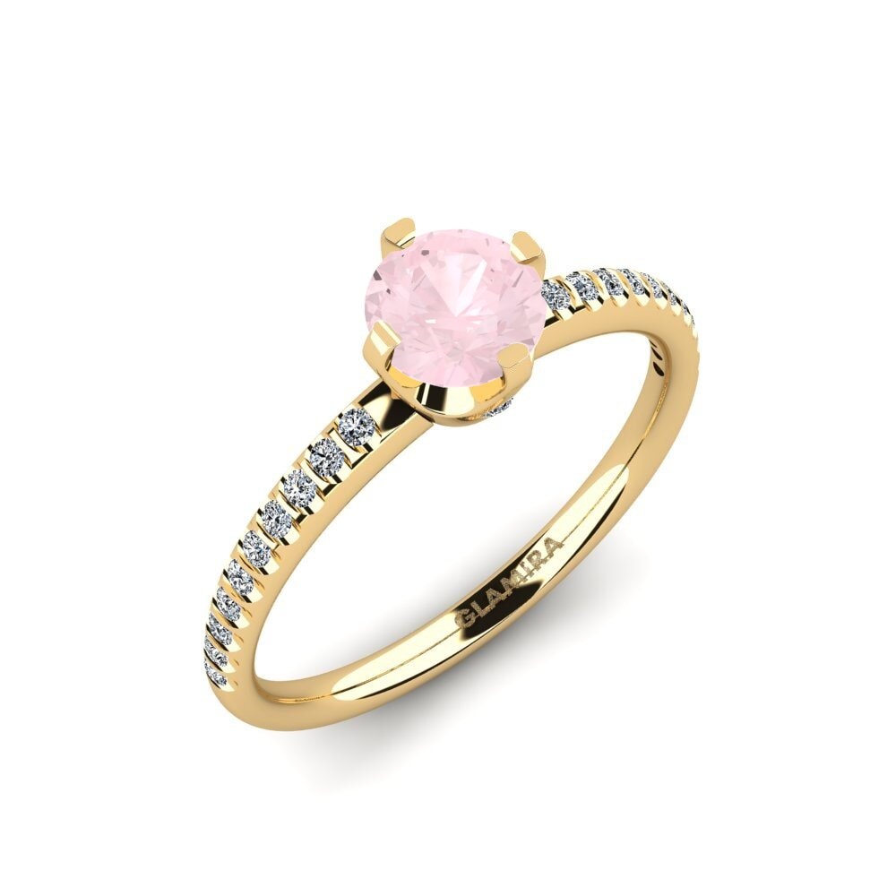 Rose Quartz Engagement Ring Entinni
