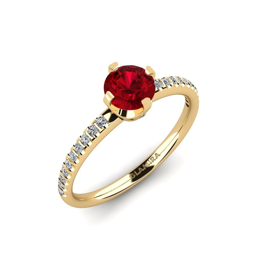 Red Zirconia Engagement Ring Entinni