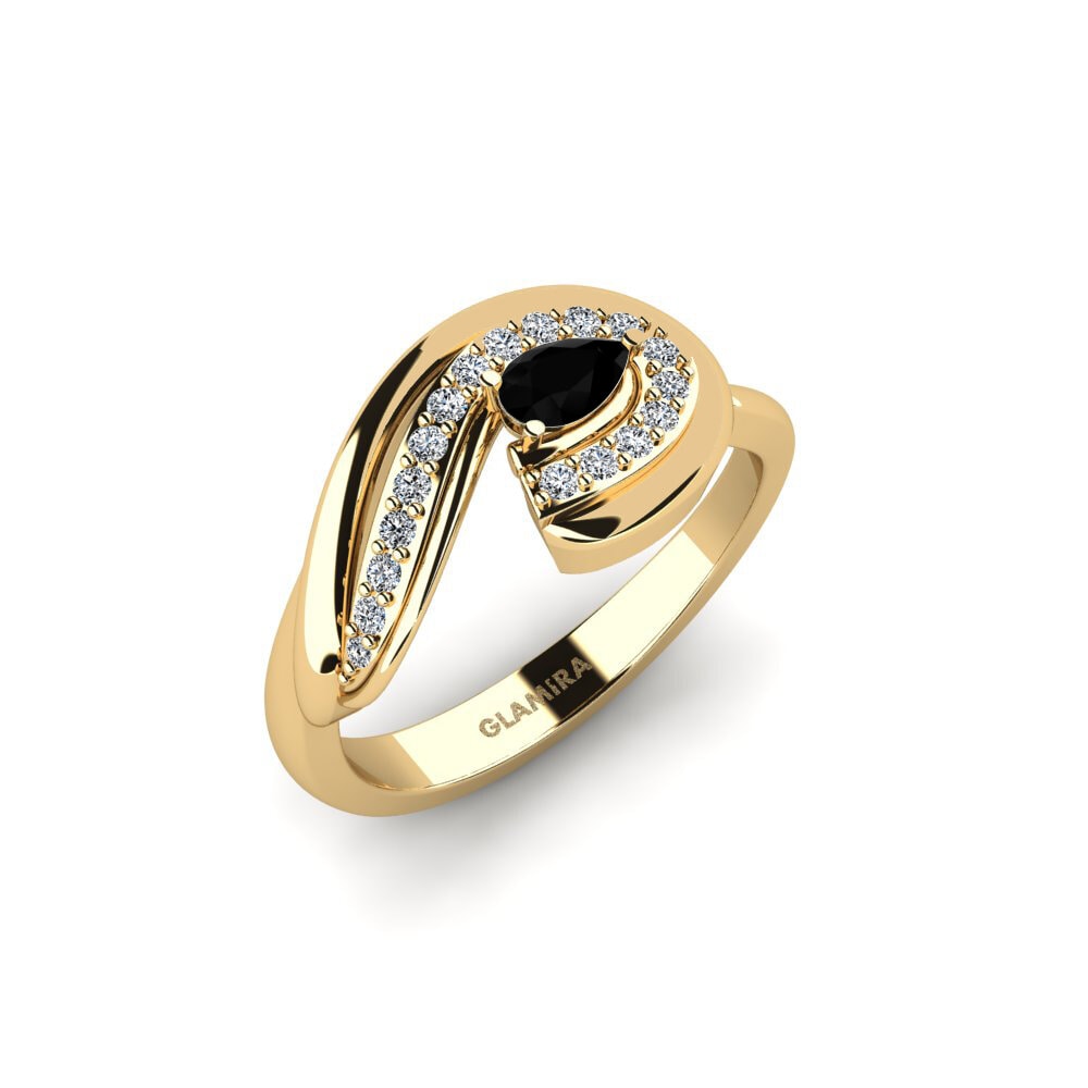 Pear Black Sapphire Engagement Ring Enumbr
