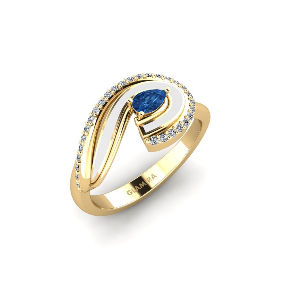 Dunkelblauer Zirkonia Ring Eors