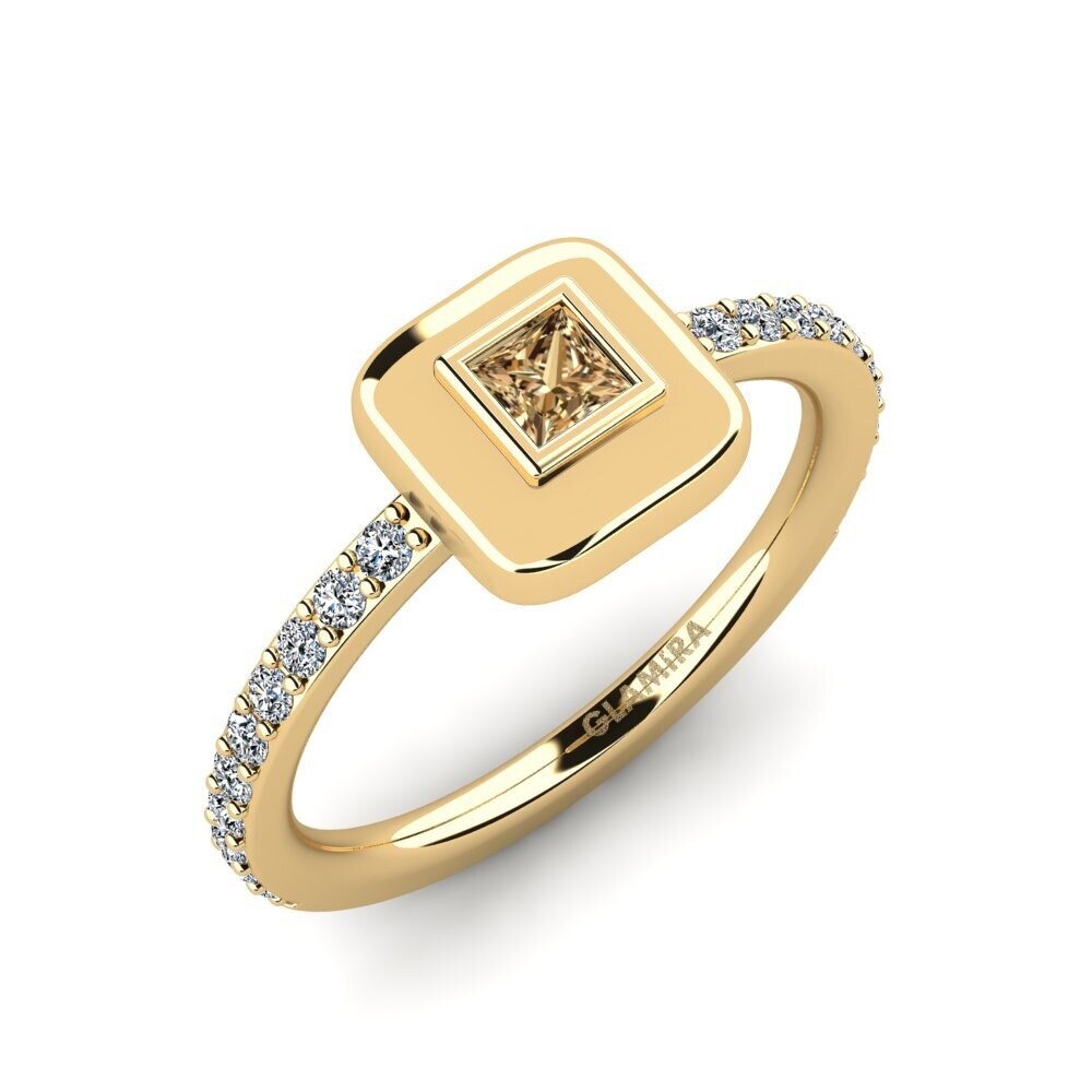 Princess Brown Diamond Engagement Ring Ezhanto
