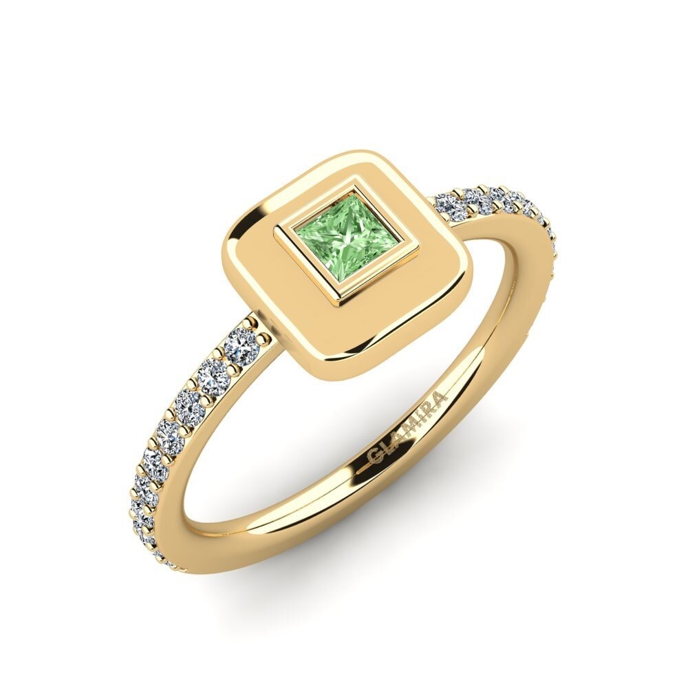 Green Diamond Engagement Ring Ezhanto
