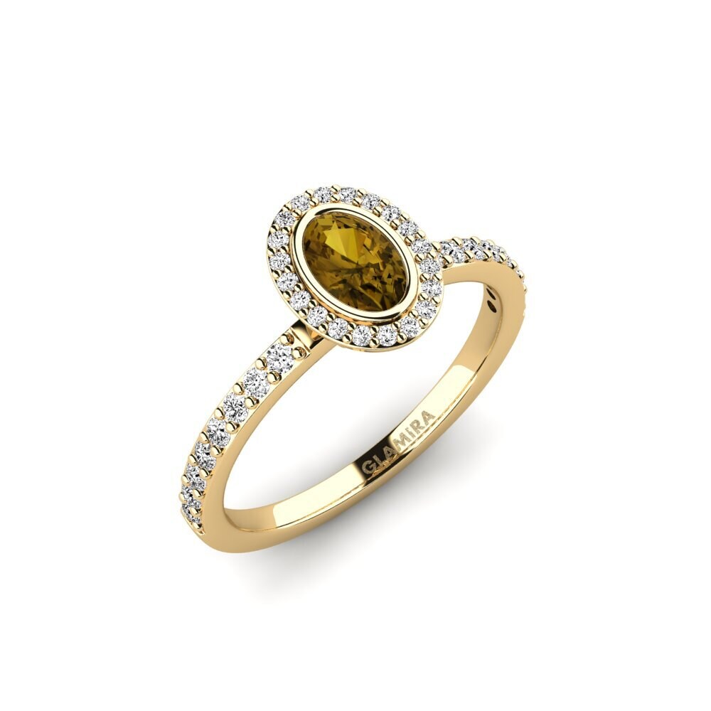 Brown Zircon Engagement Ring Fenuritesan