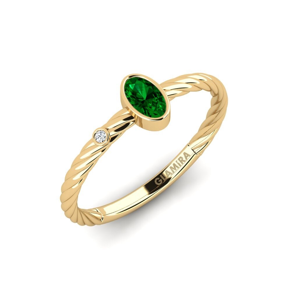 Green Zirconia Engagement Ring Gnolbol