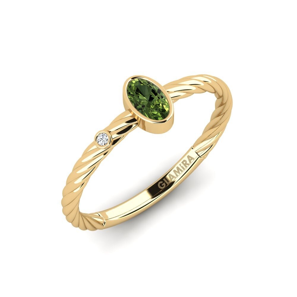 Green Sapphire Engagement Ring Gnolbol