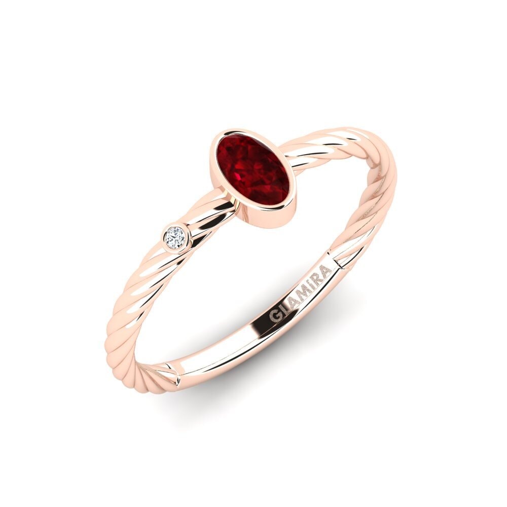 14ct Rose Gold Ruby Engagement Ring Gnolbol