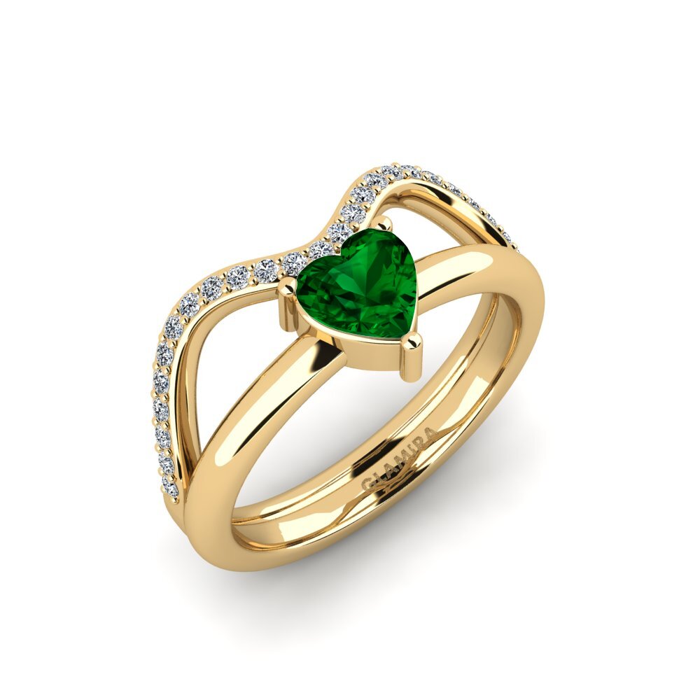 Green Zirconia Engagement Ring Gystre