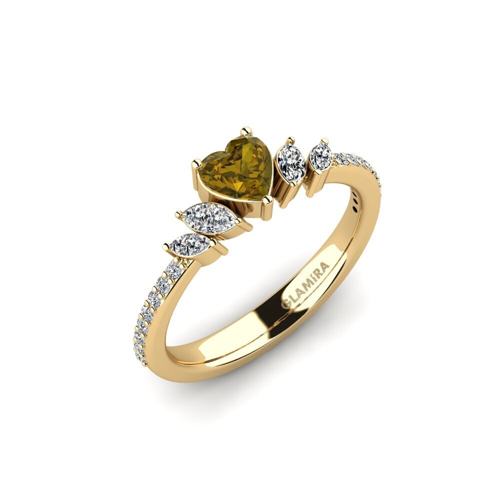 Brown Zircon Engagement Ring Htard