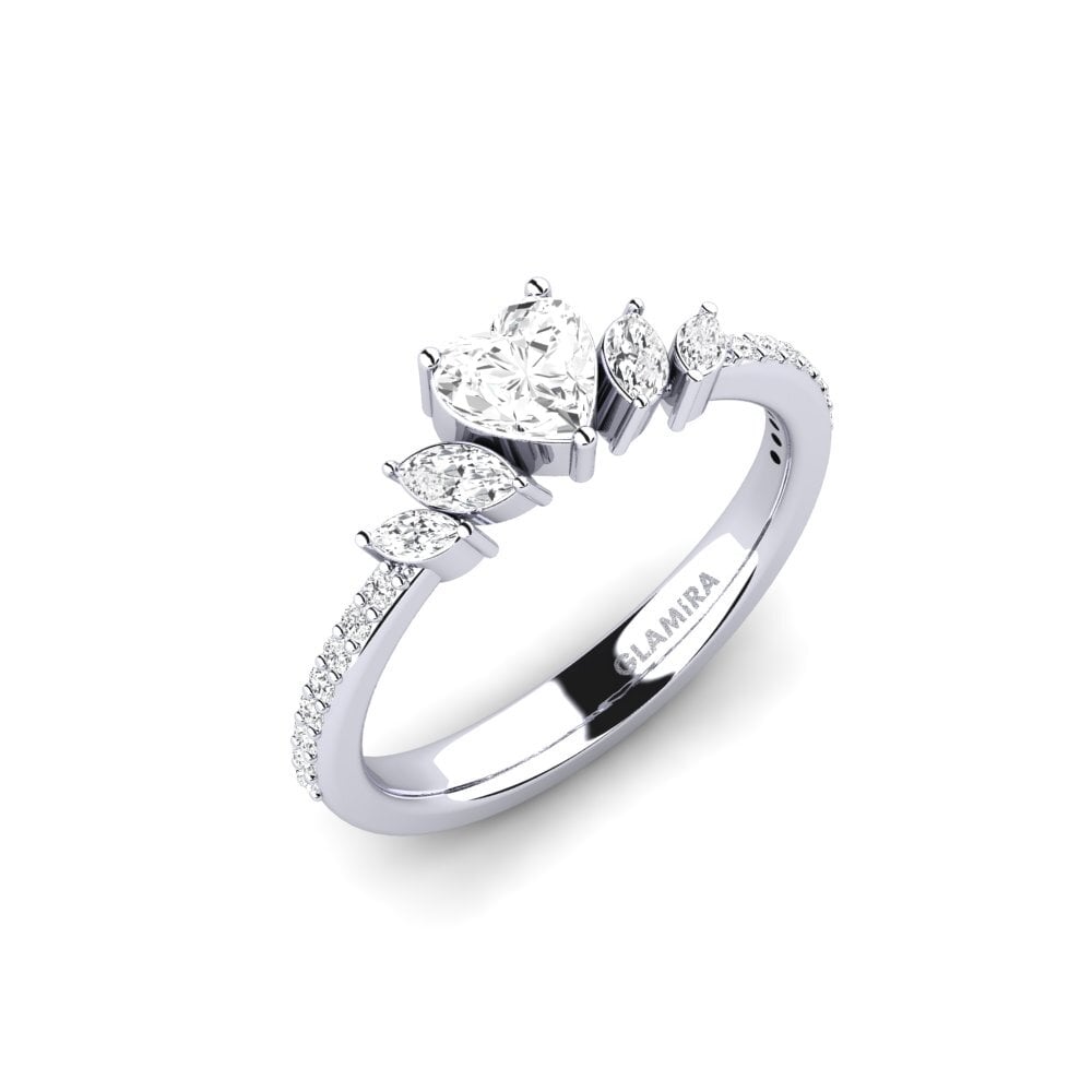 Weiß-Silber Weißer Saphir Verlobungsring Htard