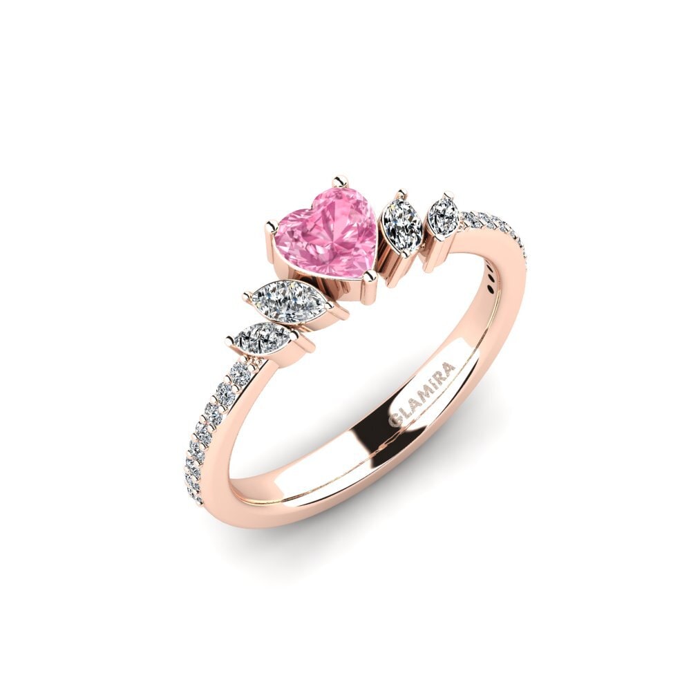 14ct Rose Gold Pink Sapphire Engagement Ring Htard