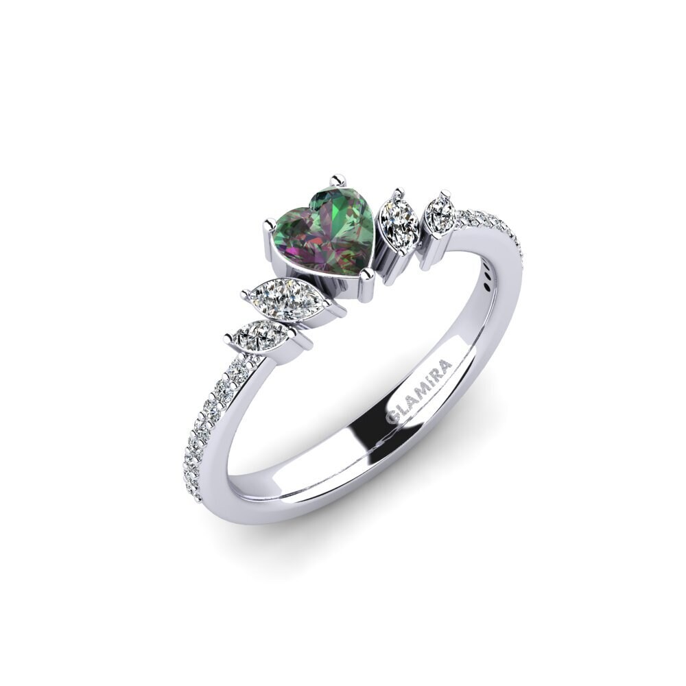 950 Platinum Mystic Topaz Engagement Ring Htard