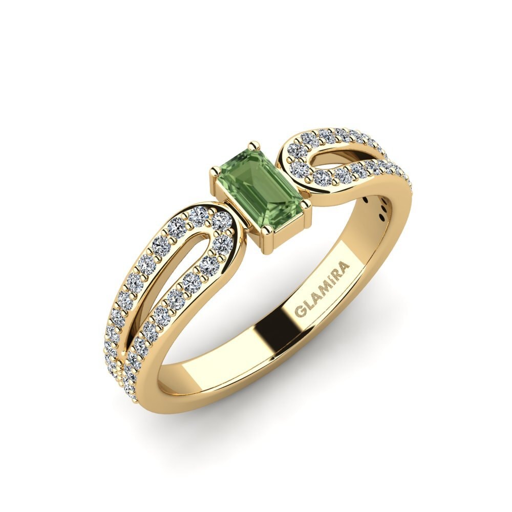 Emerald Cut Green Sapphire Engagement Ring Hysigr