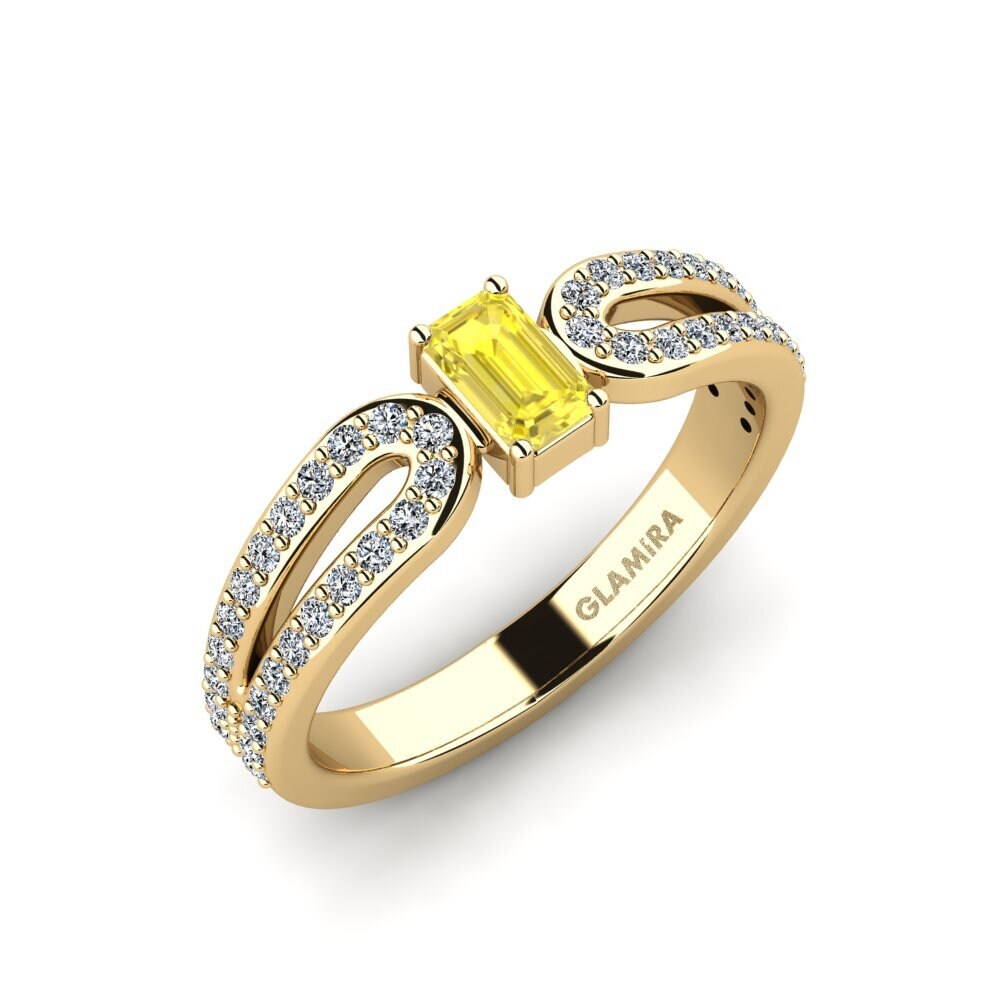 Emerald Cut Yellow Sapphire Engagement Ring Hysigr