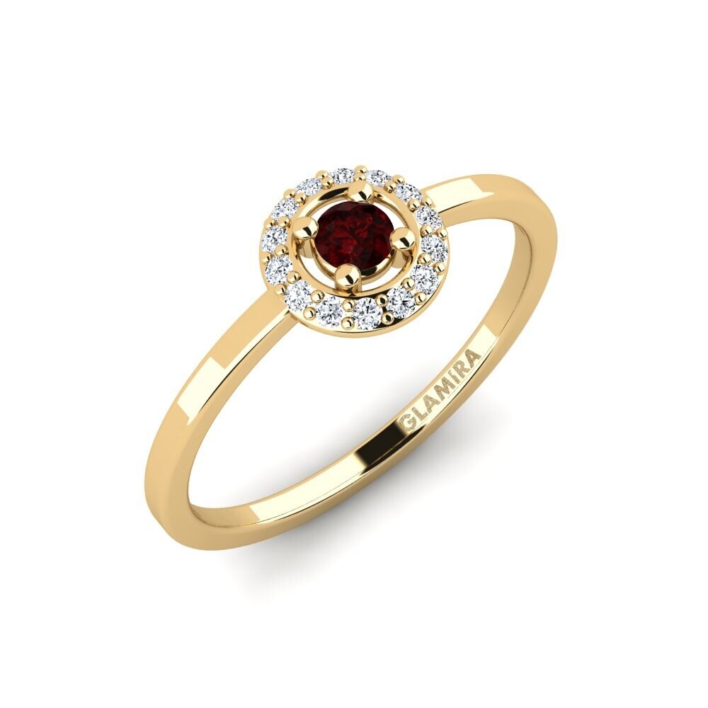14ct Yellow Gold Garnet Engagement Ring Ihrel