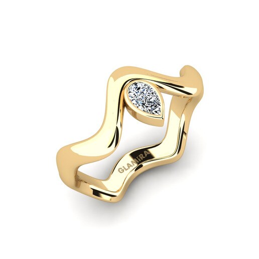 Ring Junpo 585 Yellow Gold & Swarovski Crystal