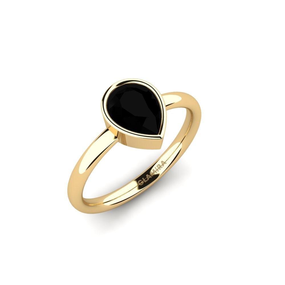 Pear Black Diamond Engagement Ring Kazop