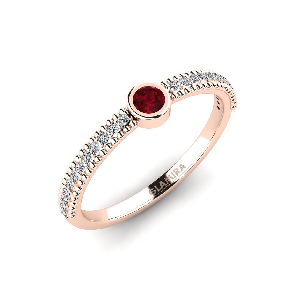 14ct Rose Gold Ruby Engagement Ring Lennyess