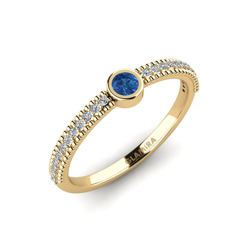 Dark Blue Zirconia Engagement Ring Lennyess