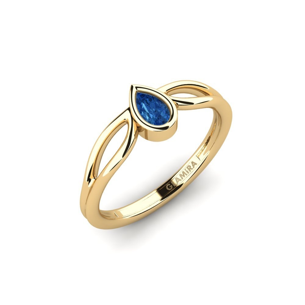 Dark Blue Zirconia Engagement Ring Lidosffad
