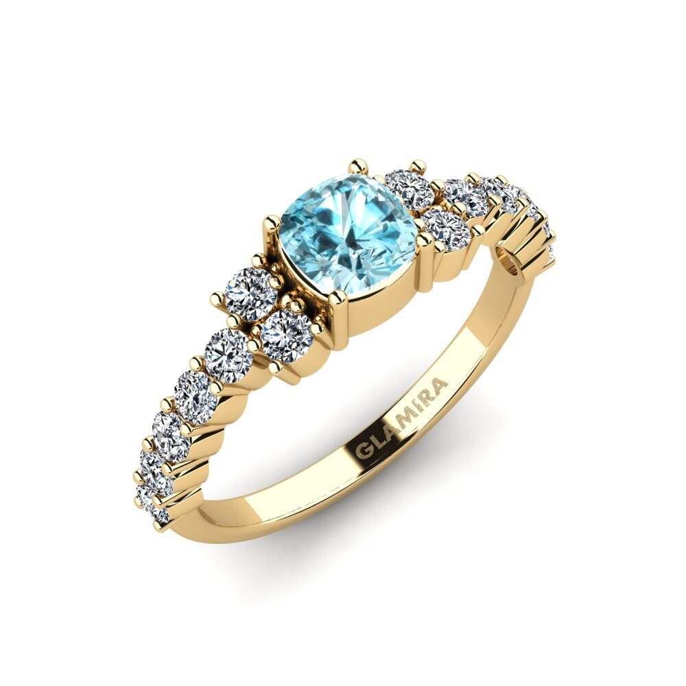 Blue Zircon Engagement Ring Myxorn