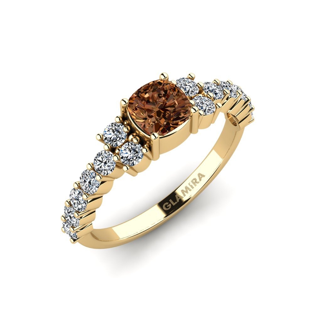 Cushion Brown Diamond Engagement Ring Myxorn