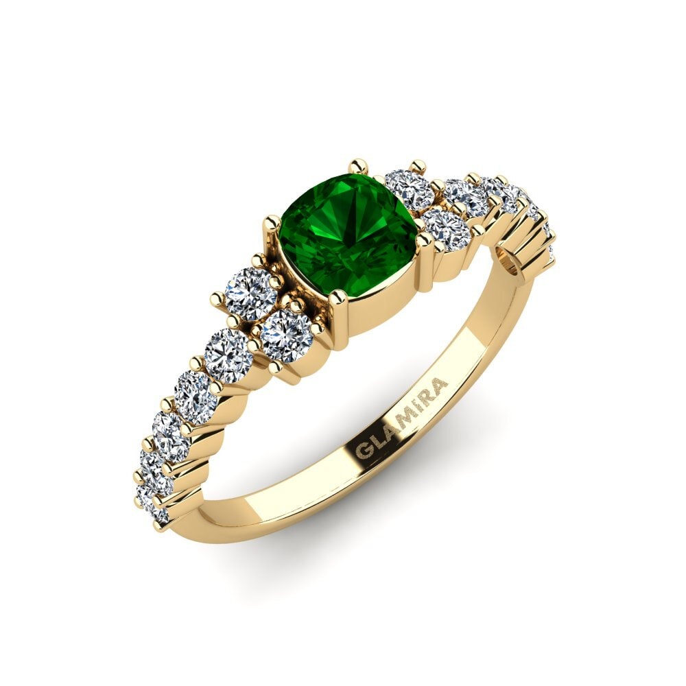 Cushion Green Zirconia Engagement Ring Myxorn
