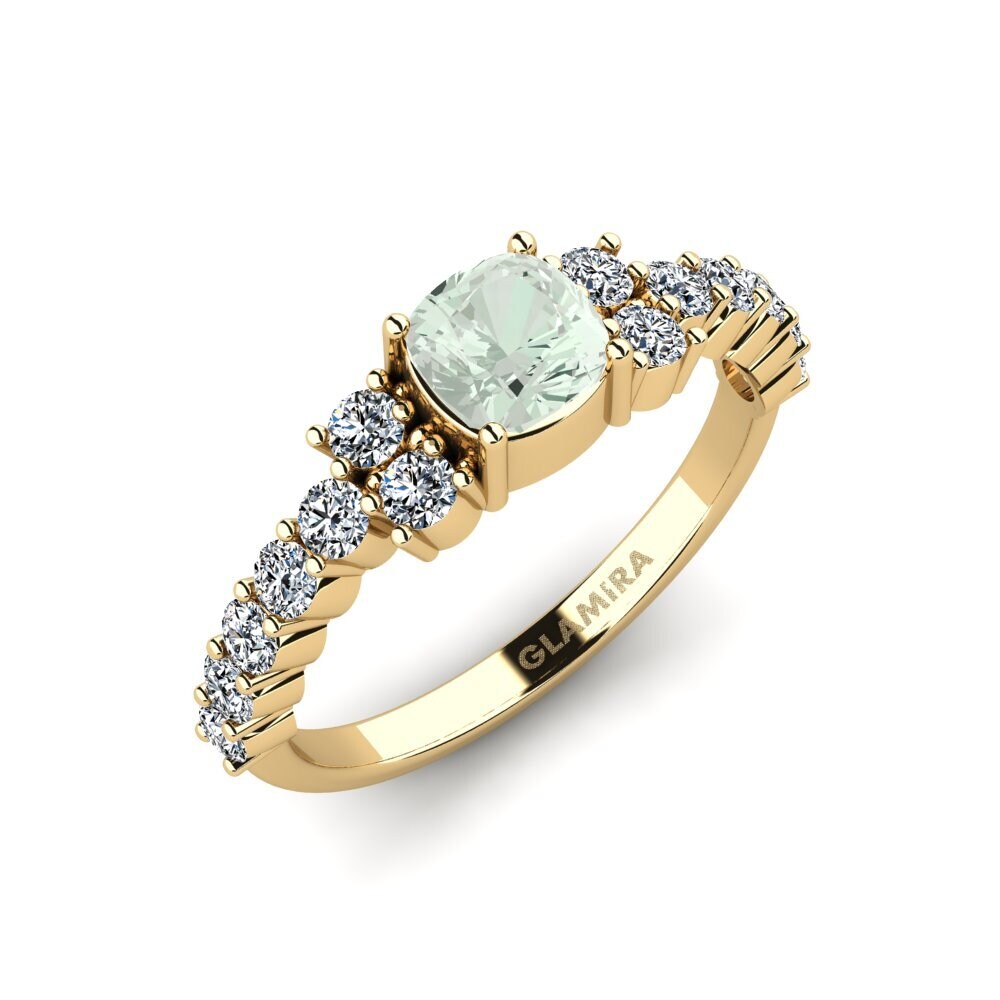 Green Amethyst Engagement Ring Myxorn