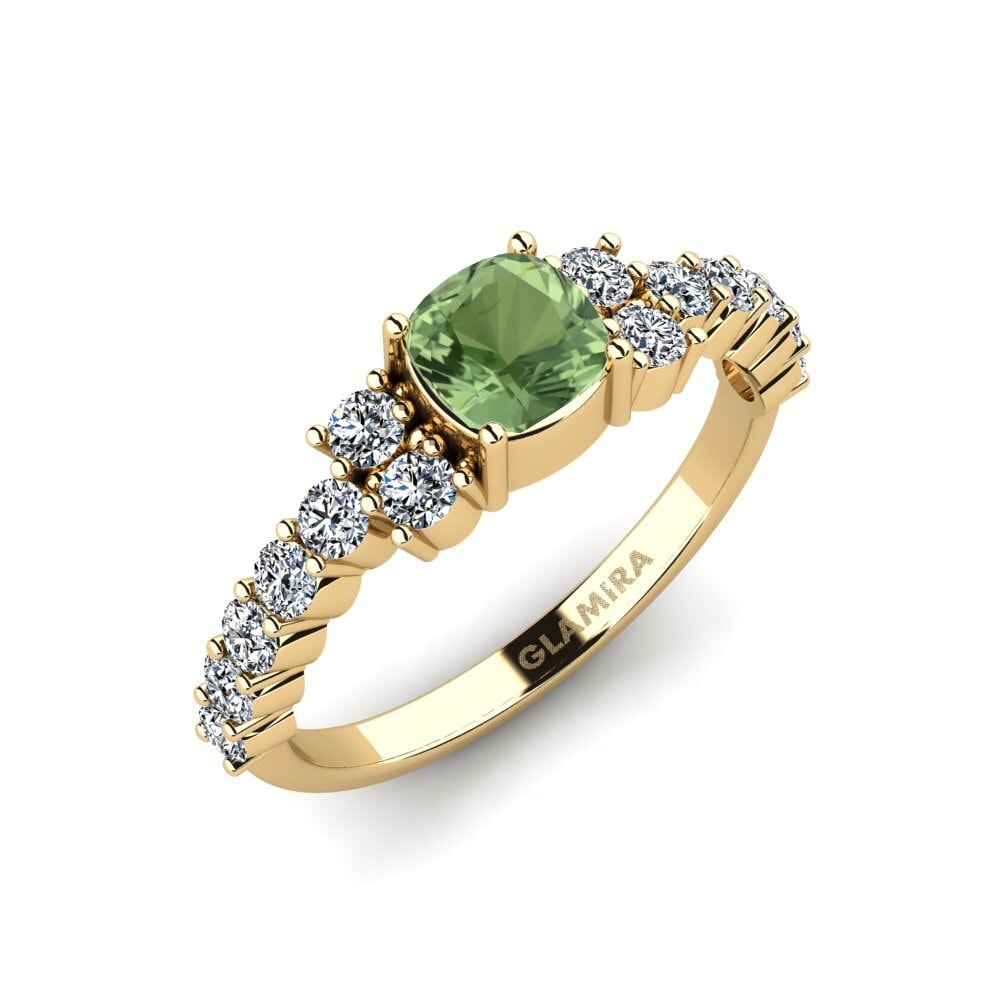 Cushion Green Sapphire Engagement Ring Myxorn