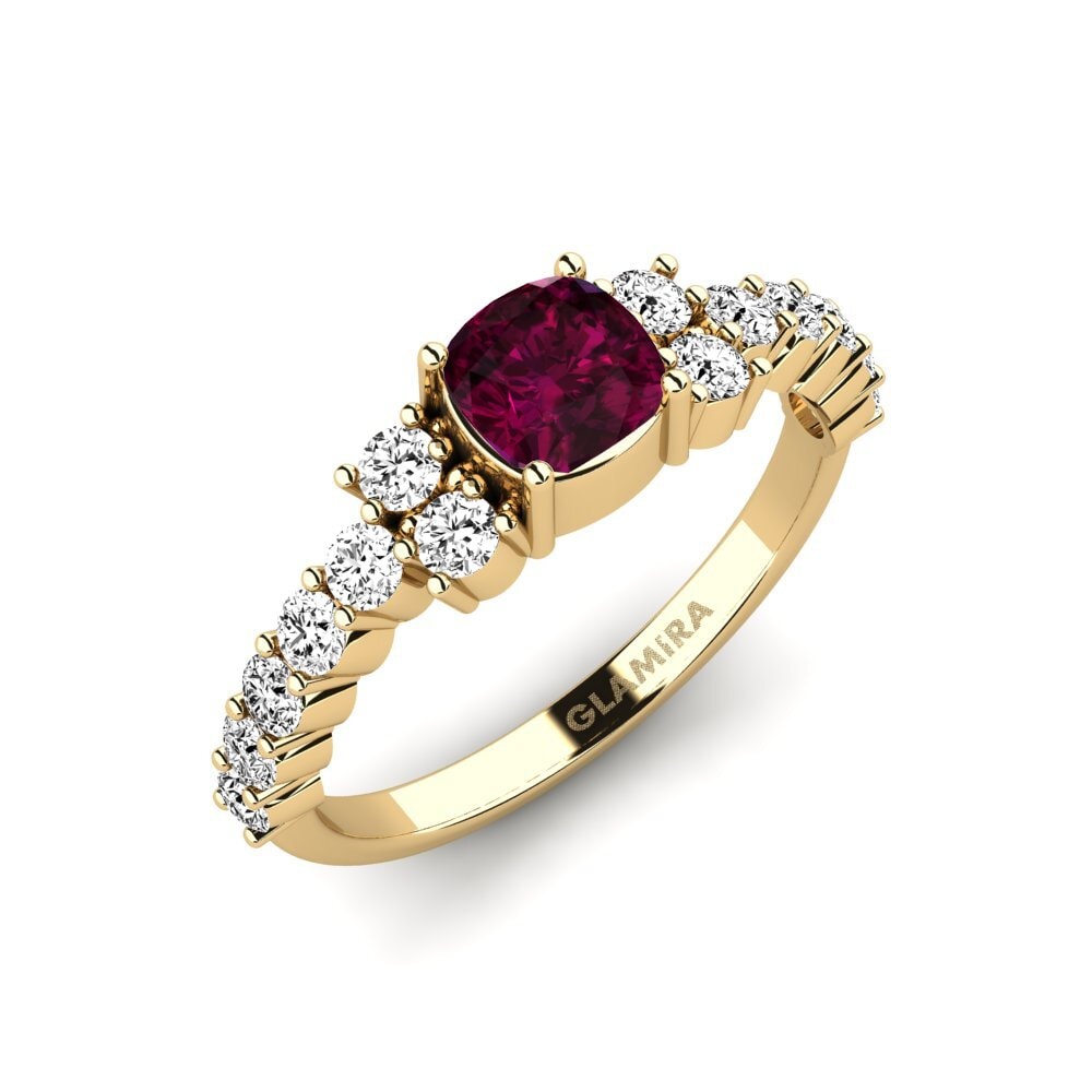 Cushion Rhodolite Garnet Engagement Ring Myxorn