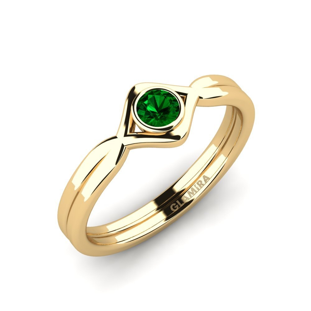 Green Zirconia Engagement Ring Pino