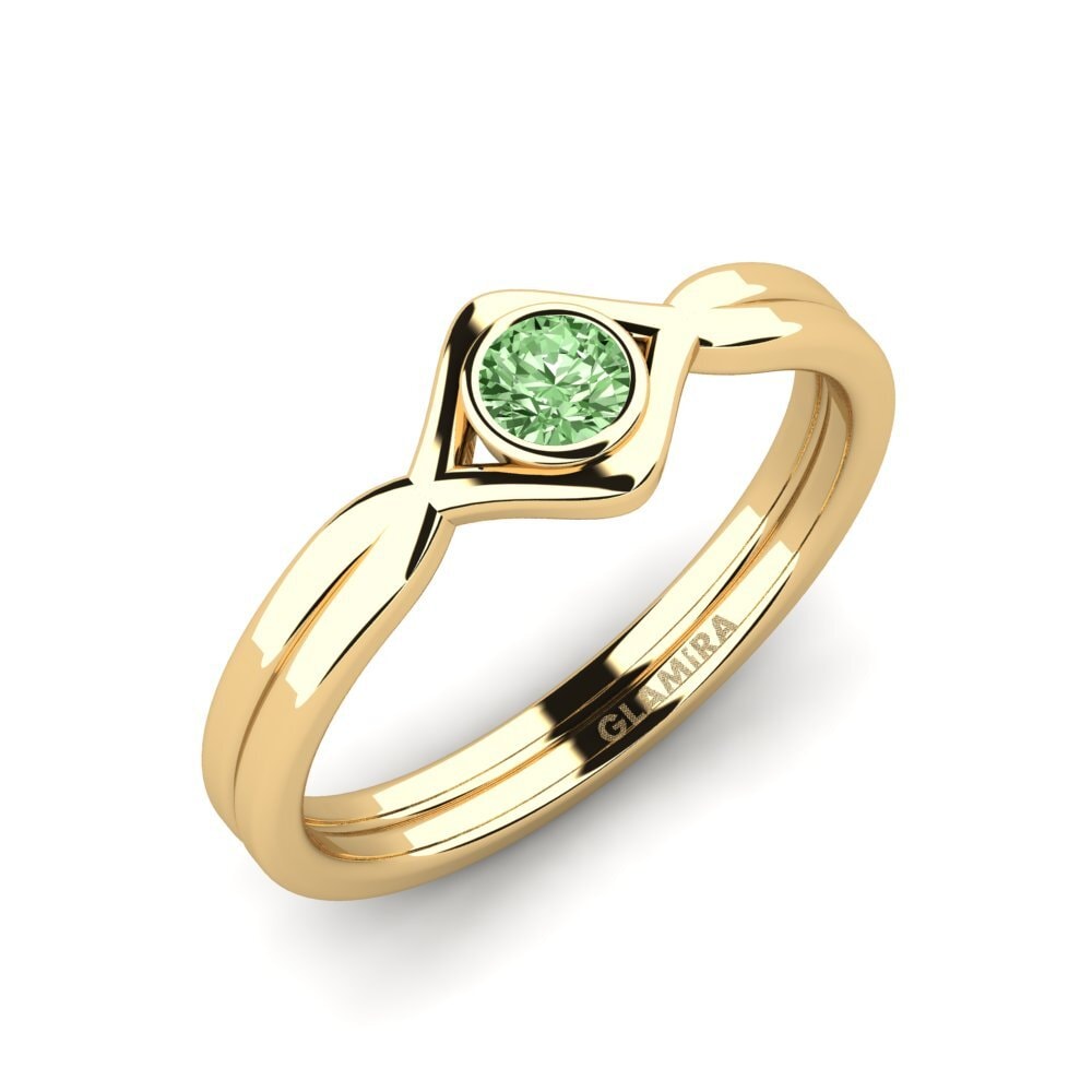 Green Diamond Engagement Ring Pino
