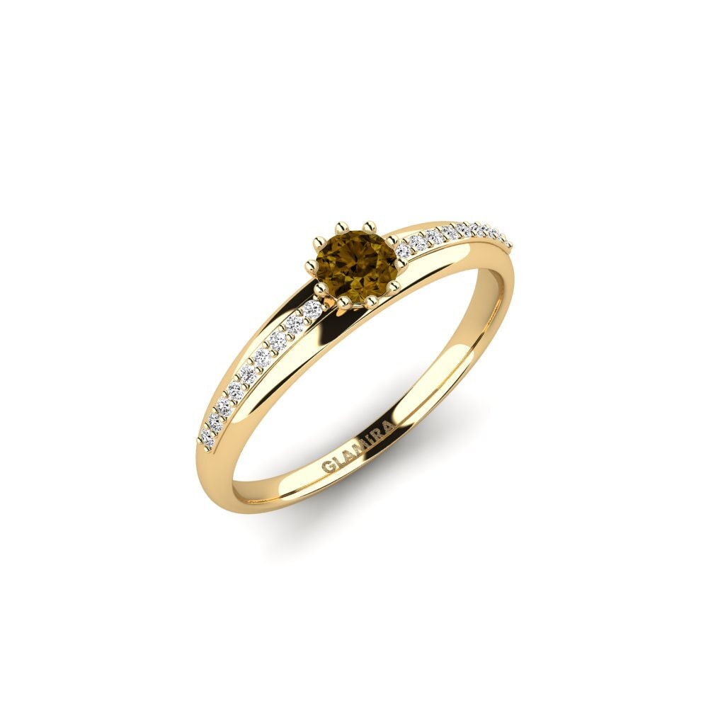 Brown Zircon Engagement Ring Shaed