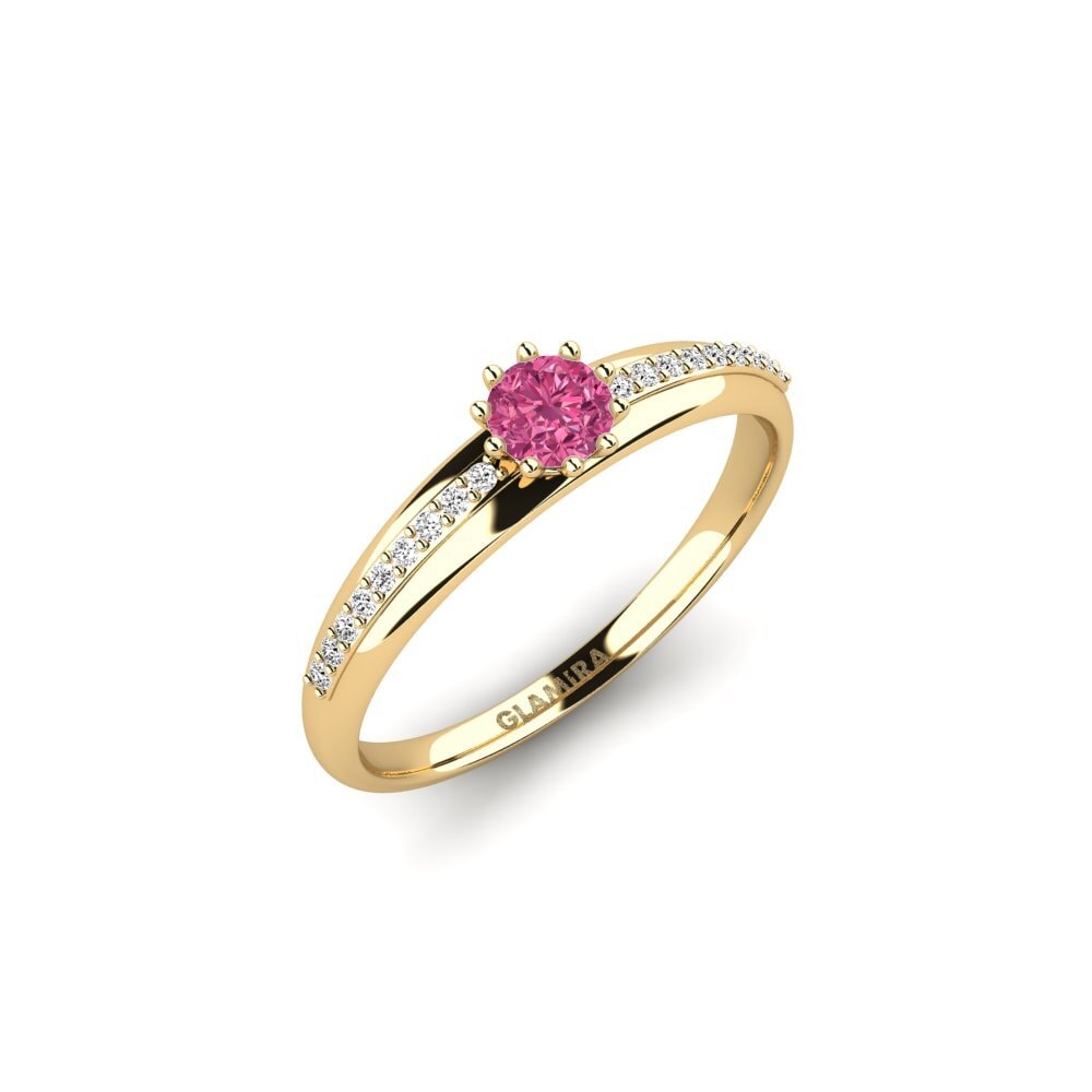 Pink Tourmaline Engagement Ring Shaed