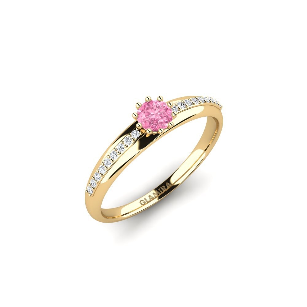 Pink Sapphire Engagement Ring Shaed