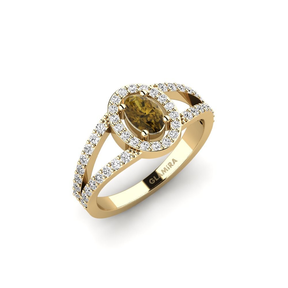 Brown Zircon Engagement Ring Slyc