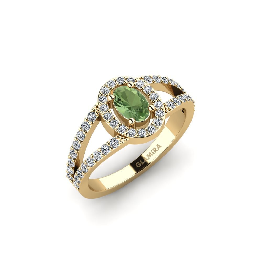 Green Sapphire Engagement Ring Slyc