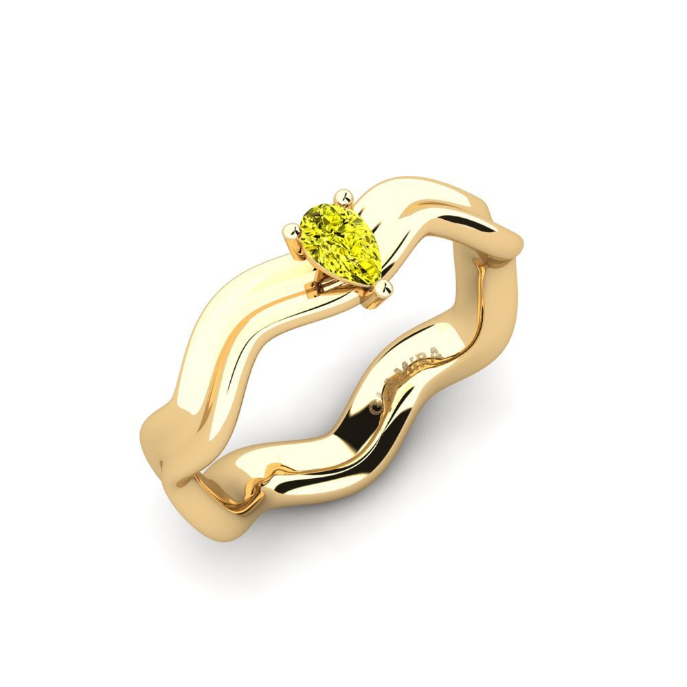 Yellow Diamond Engagement Ring Gungtes - Pear