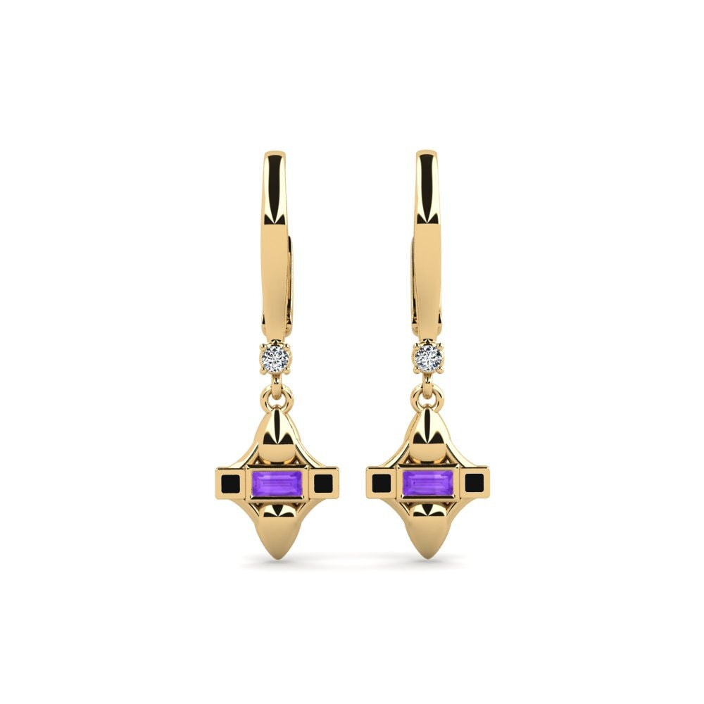 Pendientes Amatista Gotas y cuelgan