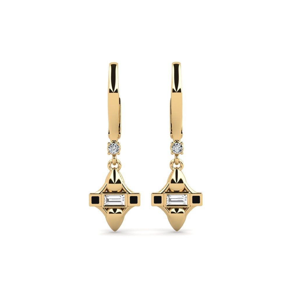 Pendientes Zafiro blanco Gotas y cuelgan