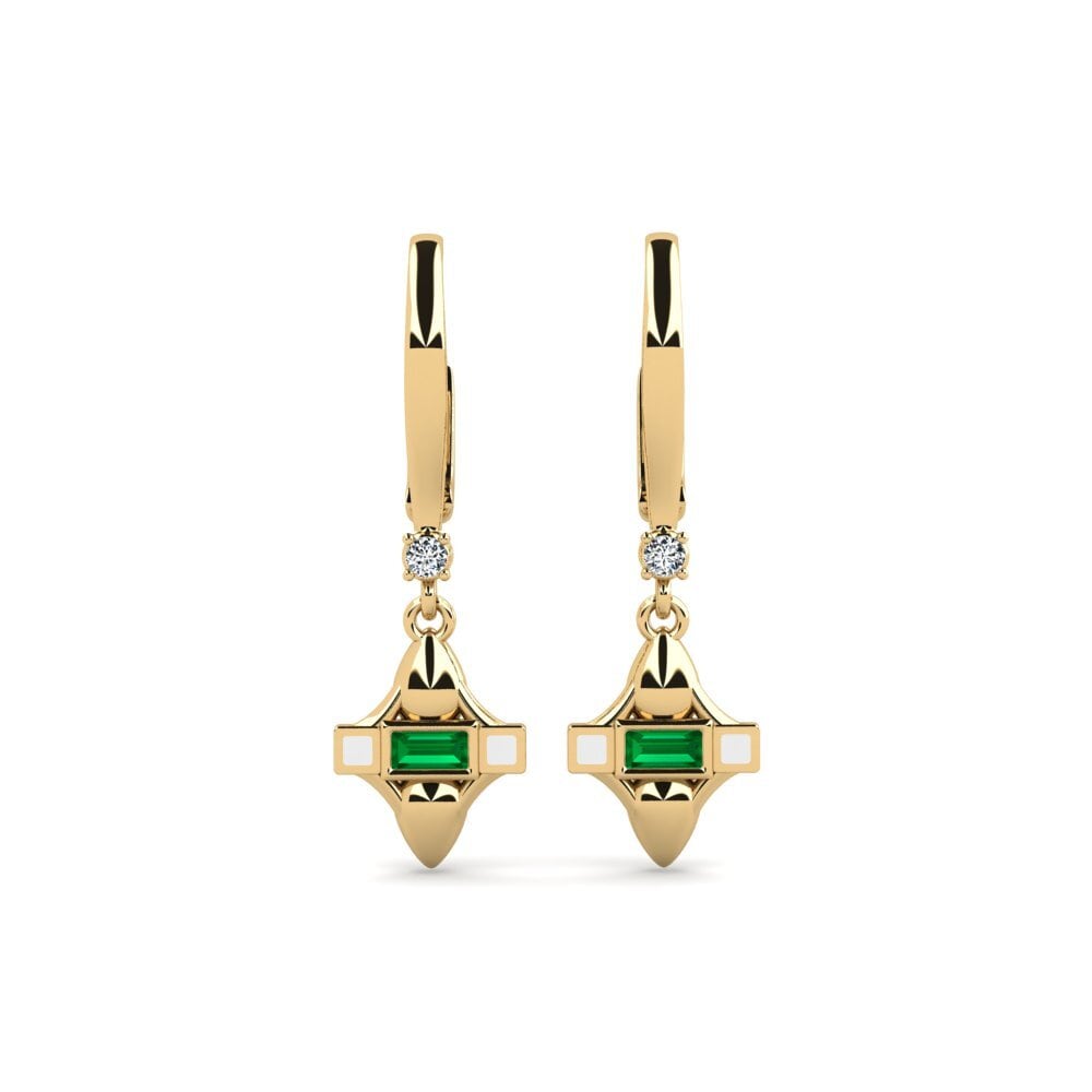 Pendientes Circonita Verde Gotas y cuelgan