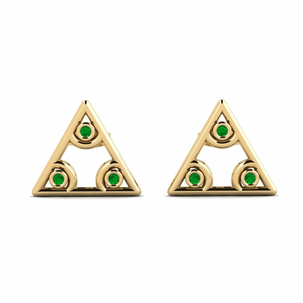 Earring Dedsgh 585 Yellow Gold & Emerald