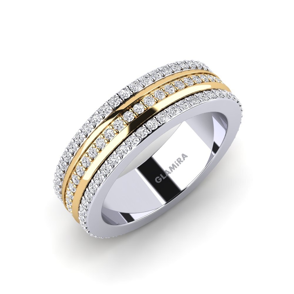 Or Blanc & Jaune 14k Diamant Bague Pnengen