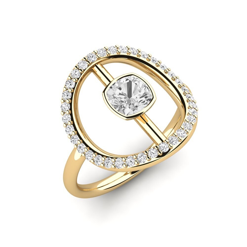 Cushion White sapphire Engagement Ring Santor