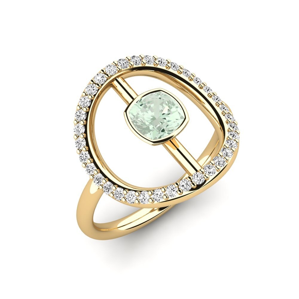 Green Amethyst Engagement Ring Santor