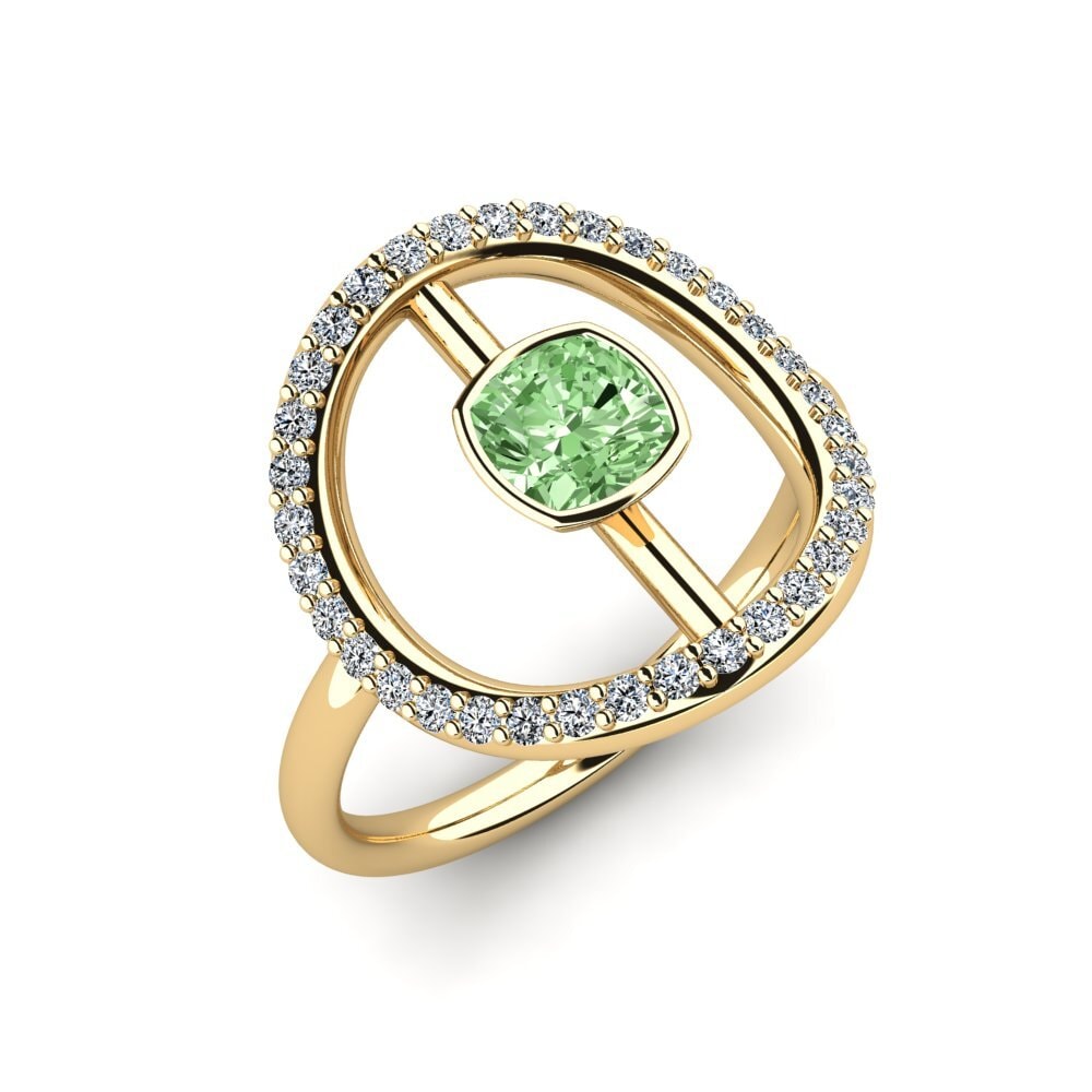 Green Diamond Engagement Ring Santor