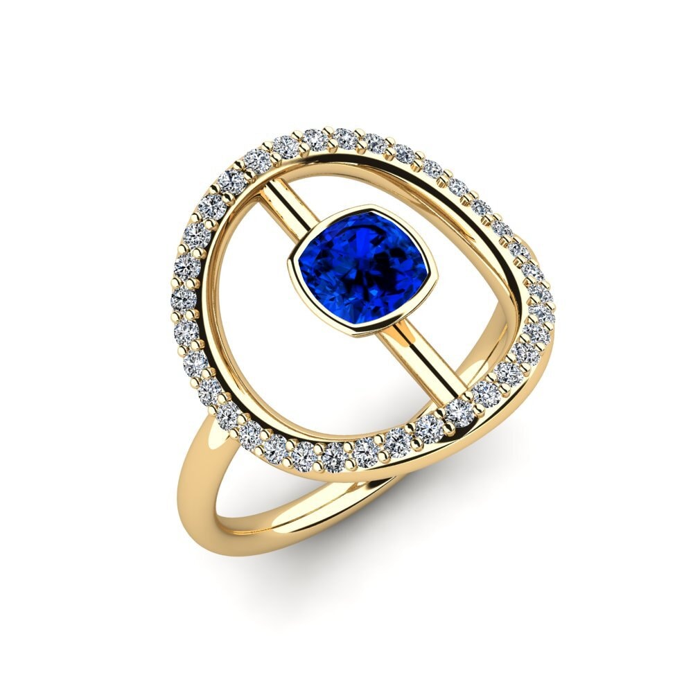 Sapphire (Lab Created) Engagement Ring Santor