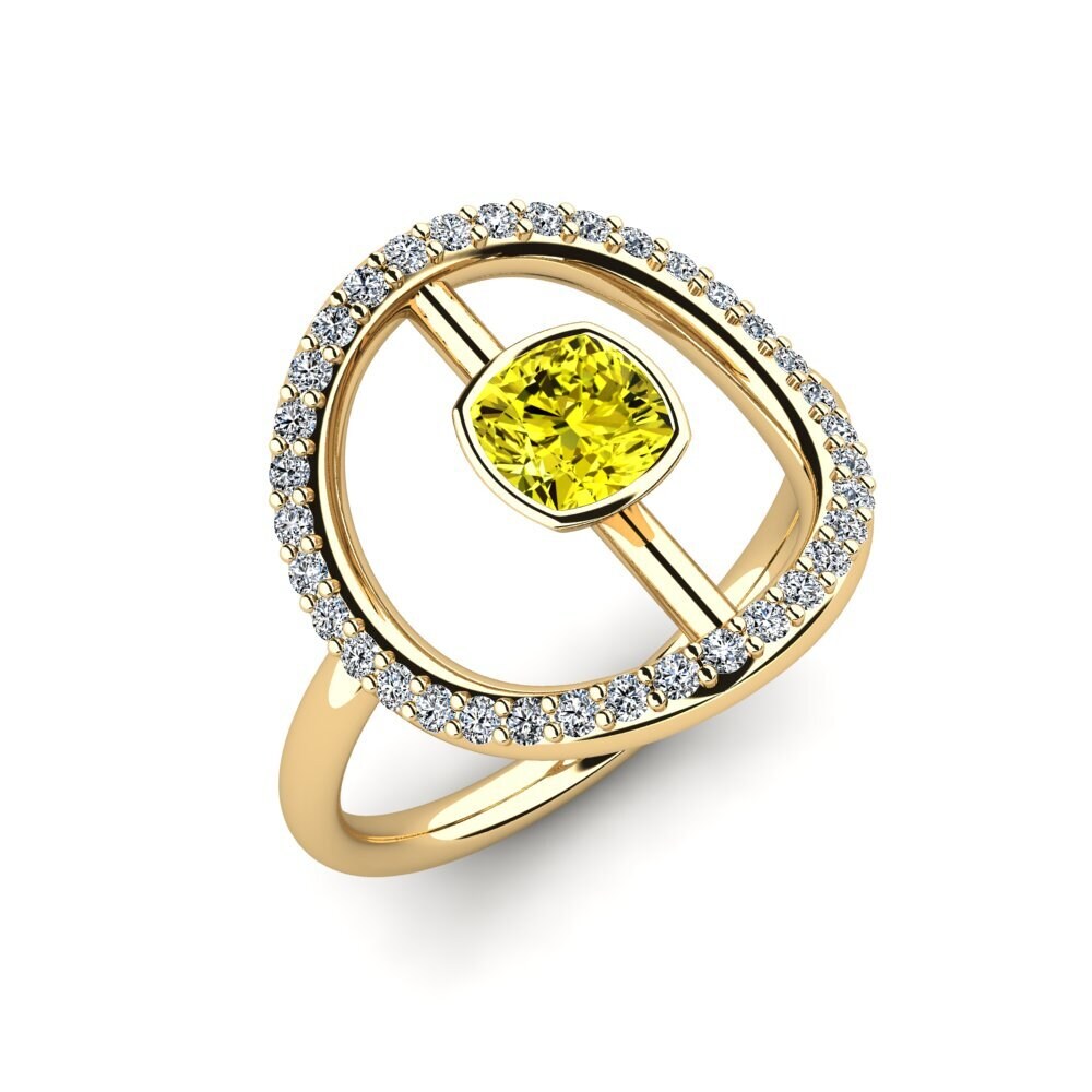 Yellow Diamond Engagement Ring Santor
