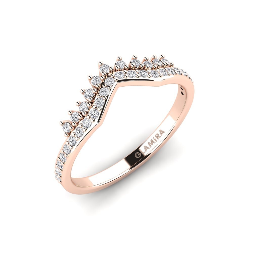 9k Oro Rosa Diamante Anillo Snebili