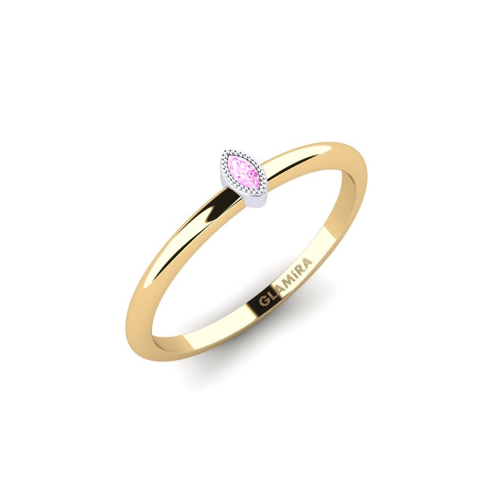 14ct Yellow & White Gold Pink Sapphire Engagement Ring Snyed